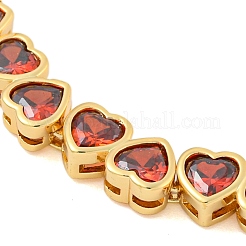 Gestellplattierung Messing Pavé Zirkonia Herz Link Armbänder&nbsp;BJEW-Q347-05G-04