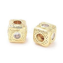 Perline zirconi micro pave  in ottone&nbsp;KK-C051-28G-03