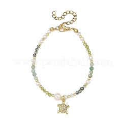 Collane di perline rotonde sfaccettate con sfumature di peridoto naturale&nbsp;BJEW-JB14399-01
