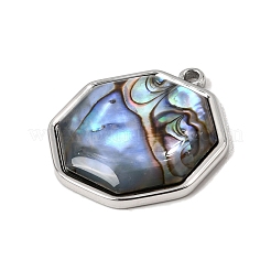 Anhänger aus Edelstahl 304 und natürlicher Paua-Muschel&nbsp;SH-CBA7184-01D-P