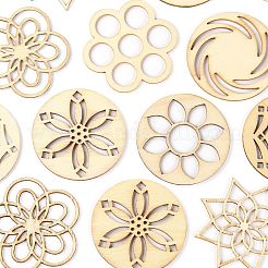 70pcs 7 cabochons en bois de style&nbsp;WOOD-LS0001-18