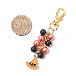 8 pendentif décoratif en perles de verre et alliage émaillé pour Halloween&nbsp;HJEW-JM03685