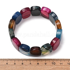 Bracelets extensibles en perles ovales d'agate naturelle rubanée (teinte et chauffée) pour femmes et hommes&nbsp;GG-CBA9ACE-A13