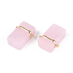 Dijes conectores de eslabones rectangulares de vidrio&nbsp;GLAA-T023-42B