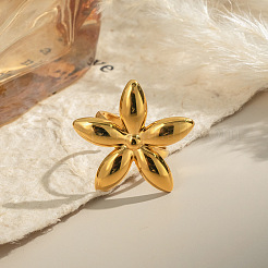 Anelli aperti con polsino in acciaio inossidabile 304 a forma di fiore per donna&nbsp;FI0360