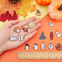 24 Stück 12 Stile Halloween-Thema Legierung Emaille Anhänger&nbsp;ENAM-SC0001-93