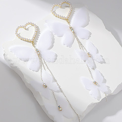 Boucles d'oreilles pendantes en tissu en alliage avec cœur et papillon&nbsp;FS-WG4EAFC-01