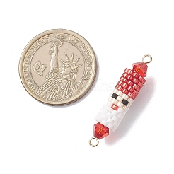 Glasperlen Weihnachtsmann Glieder Verbinder Charms&nbsp;PALLOY-MZ00917-01