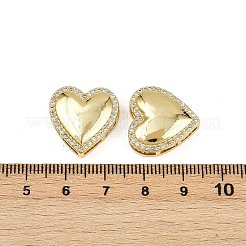 Herz Messing Micro Pave klare Zirkonia Schiebe-Charms&nbsp;KK-S526-29G