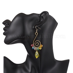 Pendientes colgantes de vidrio en espiral con forma de vórtice&nbsp;EJEW-JE06861