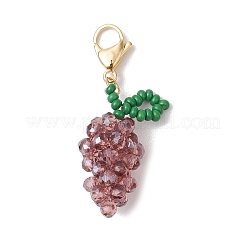 Colgante decorativo con forma de uva y cuentas de vidrio&nbsp;HJEW-MZ00158