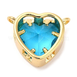 Véritables breloques coeur en laiton plaqué or 18 carat&nbsp;KK-D027-18G