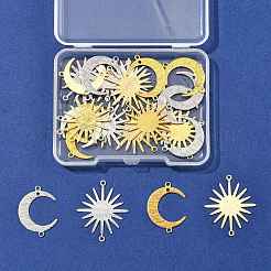 24 Stück 4 Stile Rack-Plating Messing-Anschluss-Charms&nbsp;KK-FS0002-03