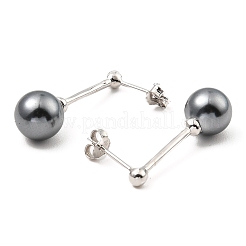Pendientes colgantes redondos con perlas de concha&nbsp;EJEW-Z024-12B-P