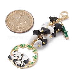 Decoraciones colgantes de esmalte de aleación de panda&nbsp;HJEW-JM01275-03