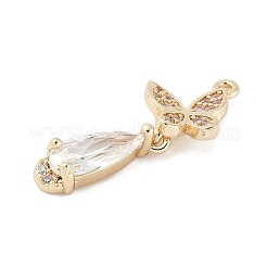 Pendentifs avec zircon cubiques à micro-pavés en laiton&nbsp;KK-M326-04G