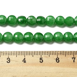 Naturels teints en blanc perles de jade brins&nbsp;G-C179-A6mm-09