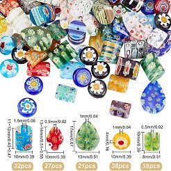 5 Strang 5 Stil Rechteck handgemachte Millefiori Glasperlen Stränge&nbsp;LK-OC0001-10