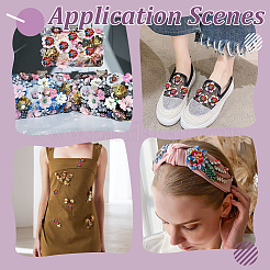 Accesorios decorativos para disfraces con flores y lentejuelas de poliéster&nbsp;DIY-WH0899-422A