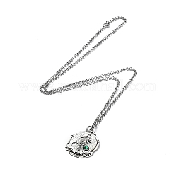 Collane con pendente in strass teschio con catene rolò&nbsp;NJEW-F309-04