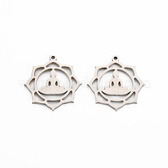 Pendentifs en acier inoxydable chakra 201 anti-ternissement&nbsp;STAS-S119-153P