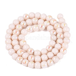 Chapelets de perles en verre opaque électrolytique&nbsp;EGLA-Q132-6MM-01C-02