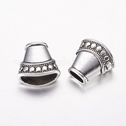Antique alliage d'argent ton argent tibétain fin collier de perles Les capuchons&nbsp;X-LF1282Y