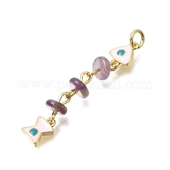 Pendentifs en éclats d'améthyste naturelle océanique&nbsp;GG-CBA3401-02G-03