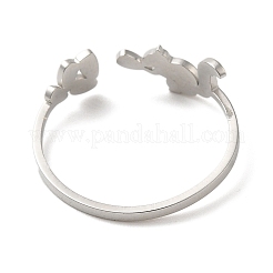 Anillos de puño abiertos de acero inoxidable 304 que no se deslustran&nbsp;LS-RJEW-K262-01C-P