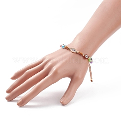 Braccialetto di perline intrecciate in resina malocchio&nbsp;BJEW-JB08413