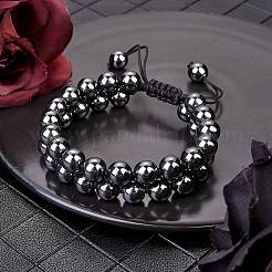 Geflochtenes Perlenarmband aus synthetischem Hämatit&nbsp;BJEW-SW00001-18