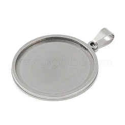 Montures de cabochons pour pendentifs en acier inoxydable 201 anti-ternissement&nbsp;X-STAS-L279-009P
