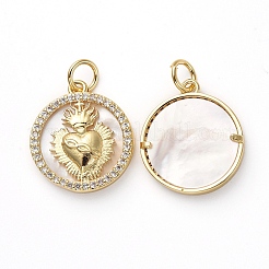 Micro en laiton de tonalité d'or ouvrent pendentifs de zircons&nbsp;X-KK-I658-37A