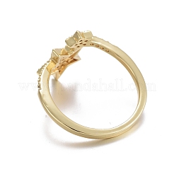 Anneaux de manchette en zircone cubique en laiton ajustable&nbsp;RJEW-G102-01G