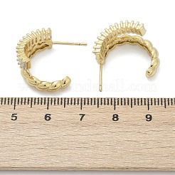 Twisted-Ohrstecker aus Messing mit Mikropavé-Kubikzirkonia&nbsp;EJEW-M082-16G-02
