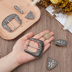2 Stück 2 Stile Gürtel Legierung Schnalle Sets&nbsp;FIND-GF0008-77
