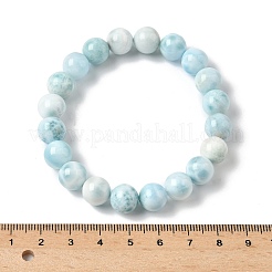 Braccialetti elastici rotondi con perline di emimorfite naturale per uomo e donna&nbsp;BJEW-B136-01C