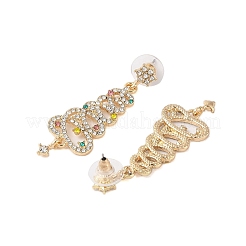 Pendientes colgantes con rhinestone de aleación de árboles de Navidad&nbsp;EJEW-A112-01KCG
