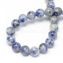 Brins de perles de jaspe de tache bleue naturelle&nbsp;X-G-R193-15-6mm