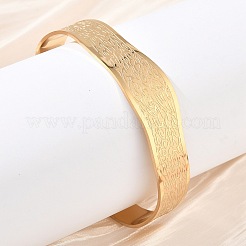 Bracelets manchettes en acier inoxydable 304 à motif abstrait pour femmes&nbsp;BJEW-D466-04G