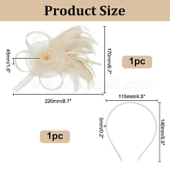Haarschmuck aus Polyester und Federn&nbsp;AJEW-WH0031-31A
