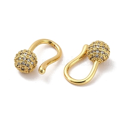 Orecchino pendente con micro pavè di zirconi cubici in ottone placcato a cremagliera&nbsp;EJEW-C086-15G