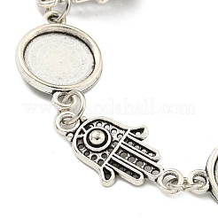 Fabrication de bracelets en chaîne à maillons en alliage plaqué argent antique&nbsp;MAK-K023-02B-AS