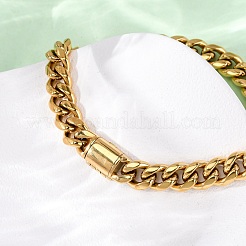 Braccialetti unisex con catena a maglie in acciaio inossidabile 304&nbsp;BJEW-K283-02A-G