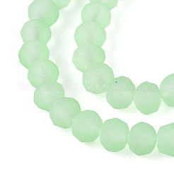 Hebras de cuentas de vidrio esmerilado con pintura para hornear&nbsp;X-FGLA-N003-6mm-04