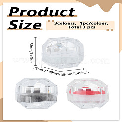 3 Stück 3 Farben transparente Ringverpackungsboxen aus Kunststoff&nbsp;OBOX-LP0001-01