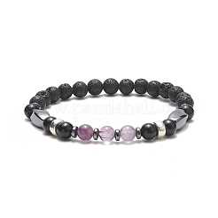7 Stück 7-teiliges Stretch-Armband-Set mit natürlichen und synthetischen gemischten Edelsteinen und Legierungsperlen für Damen&nbsp;BJEW-JB09235
