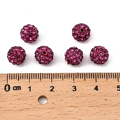 Fuchsia rund ein Klasse A pflastern Discokugel-Perlen&nbsp;X-RB-H258-8MM-502