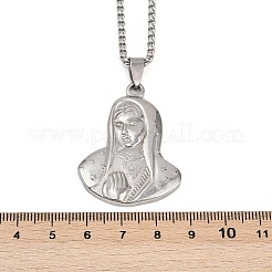 Collane con ciondolo in acciaio inossidabile vergine 201 per uomo e donna&nbsp;LS-NJEW-K283-17P