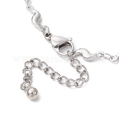2 bracelet à maillons ondulés en acier inoxydable 304&nbsp;AJEW-JB01303